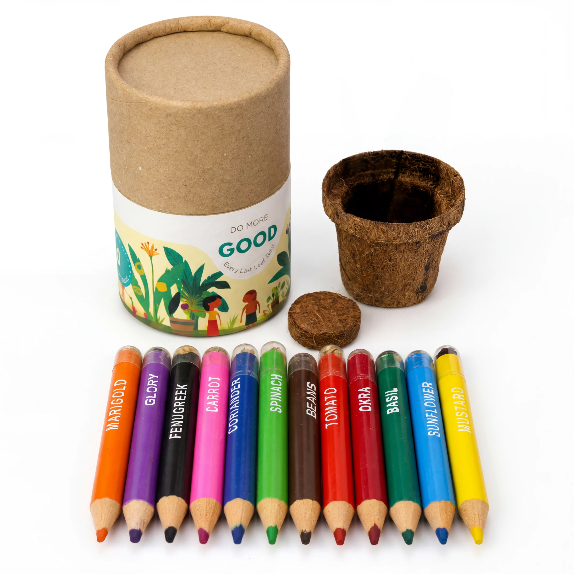 Color Plant Grow Kit (GIY) - 12 coloring seed pencils