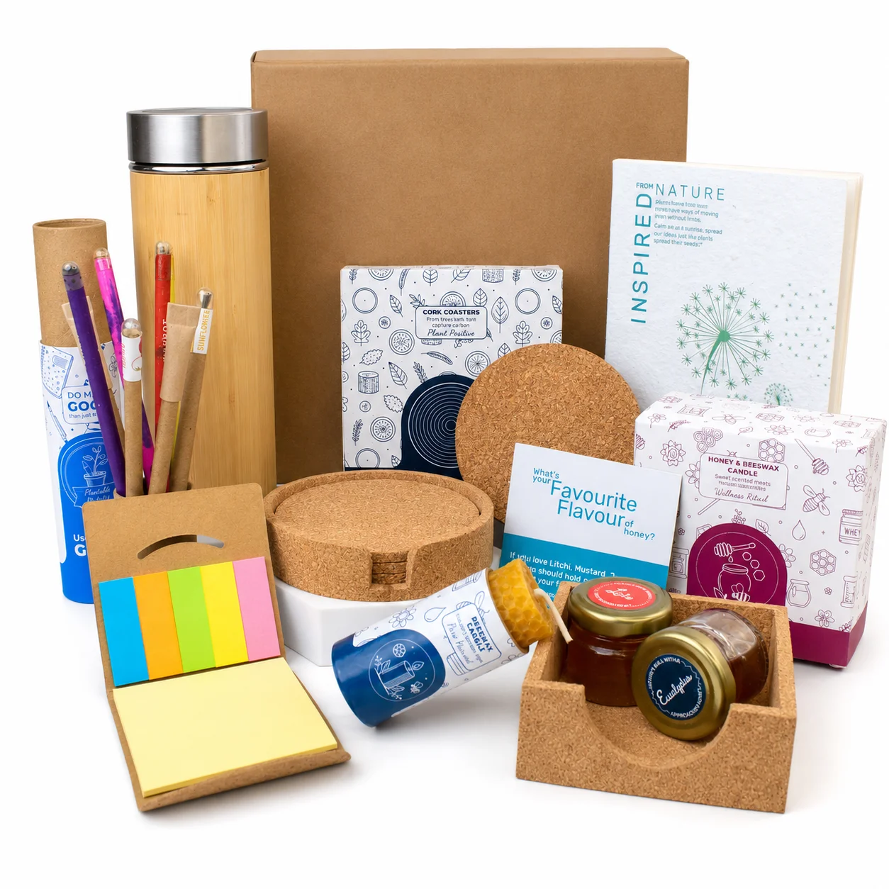 Festive Bamboo Bottle Desk Box