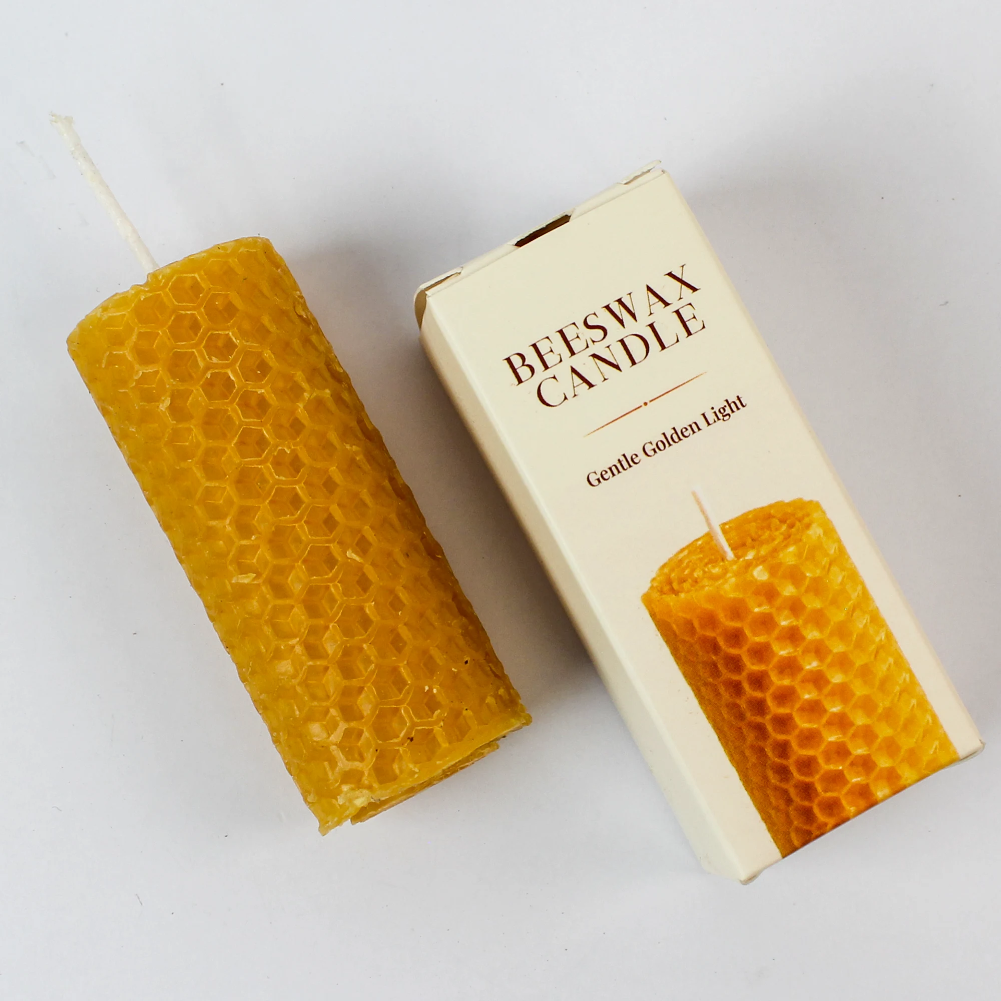 Beeswax candle detail