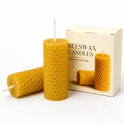 Set of 2 beeswax candles