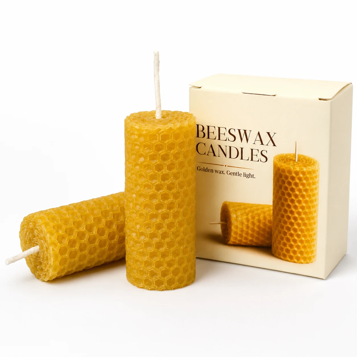 Set of 2 beeswax candles