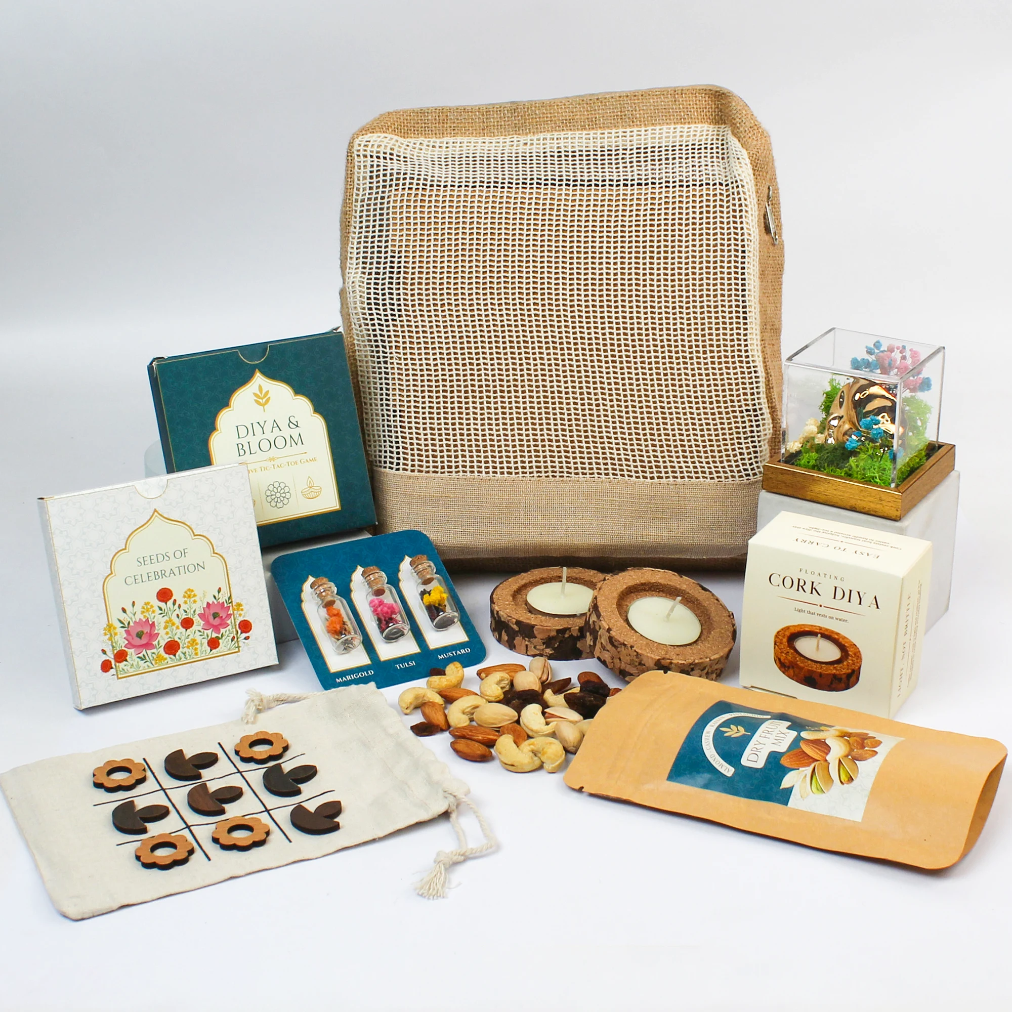 Diwali Ganesha Bloom Jute Gift Bag