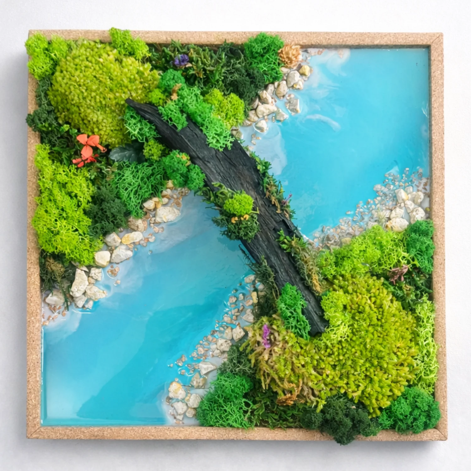 Forest Aqua Cork Frame 12" - Bridge