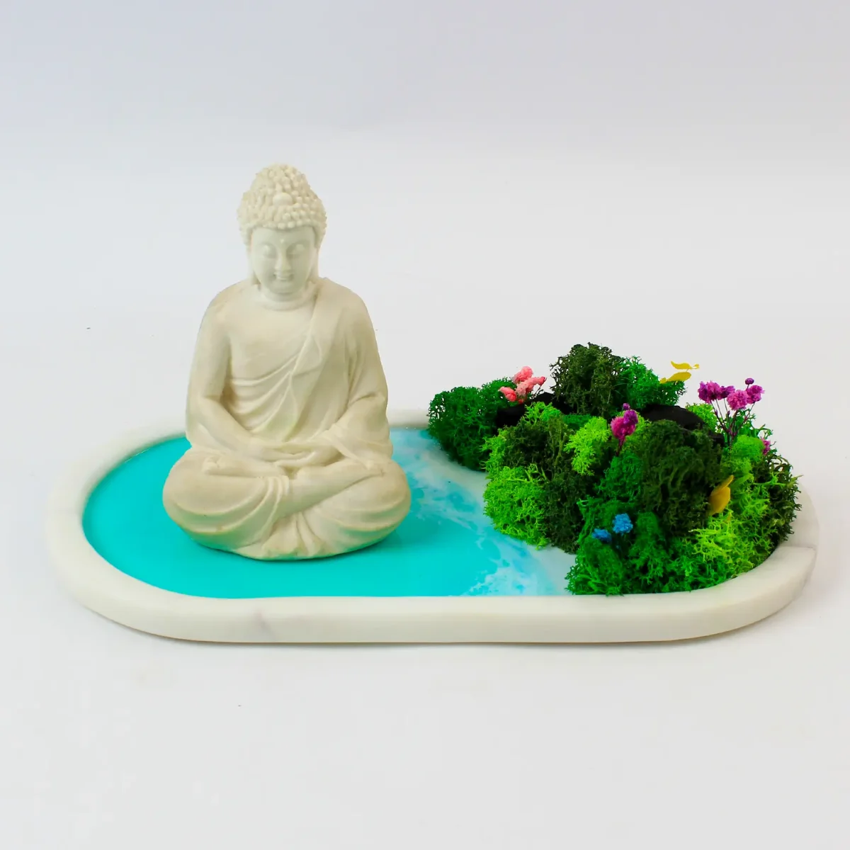 Forest Aqua Marble Oval-Buddha alternate view