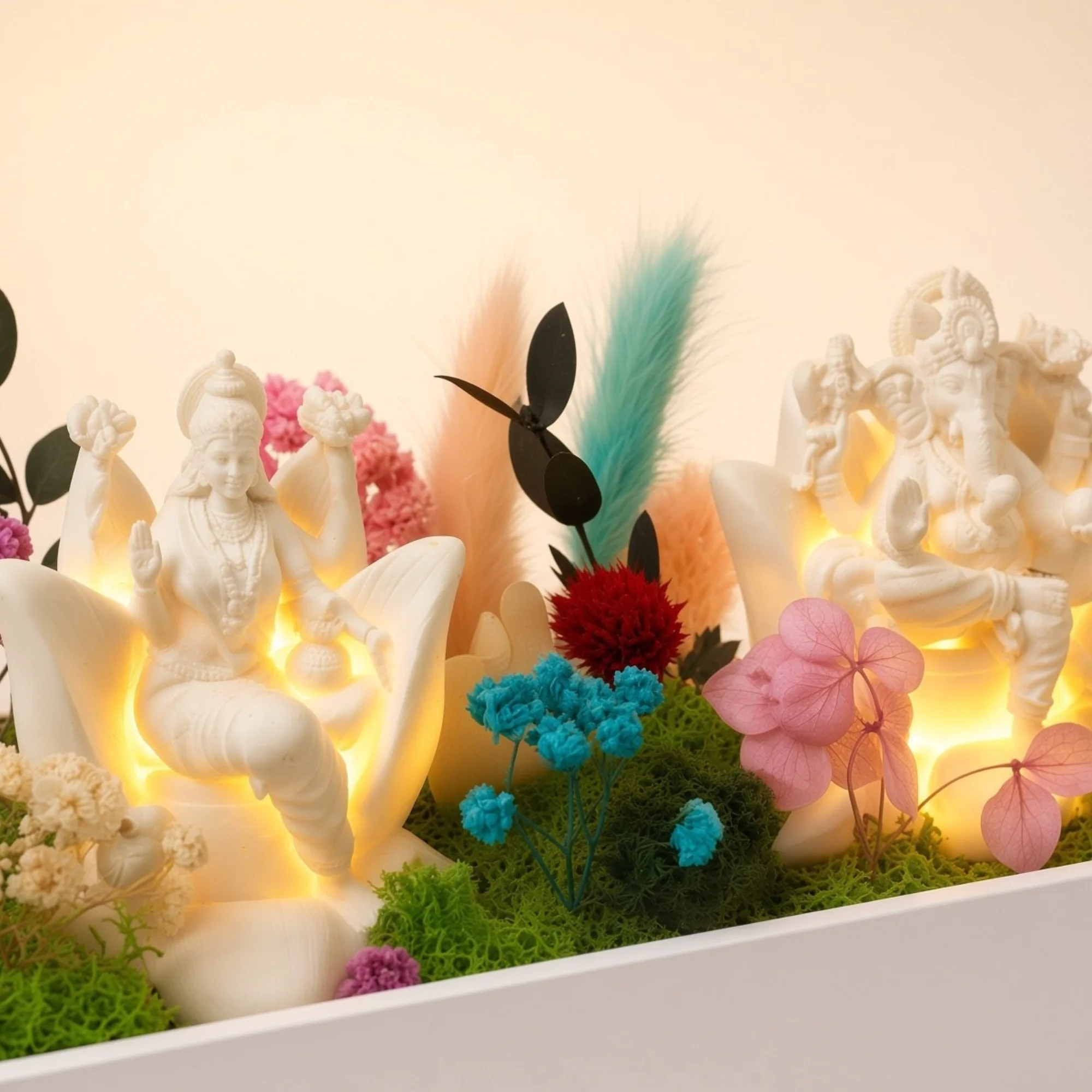 Forest Aranya Laxmi-Ganesh LED display detail