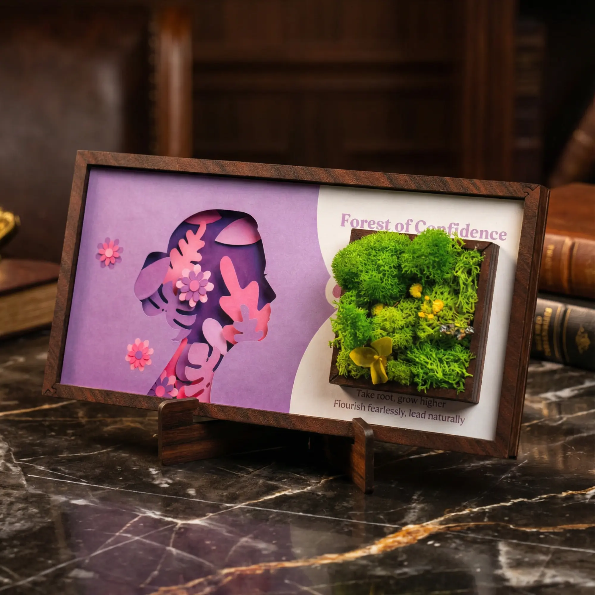 Preserved botanical Forest Window for client gifting